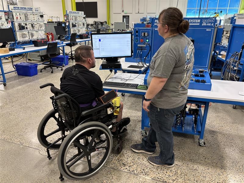 Participant trying Lab equipment